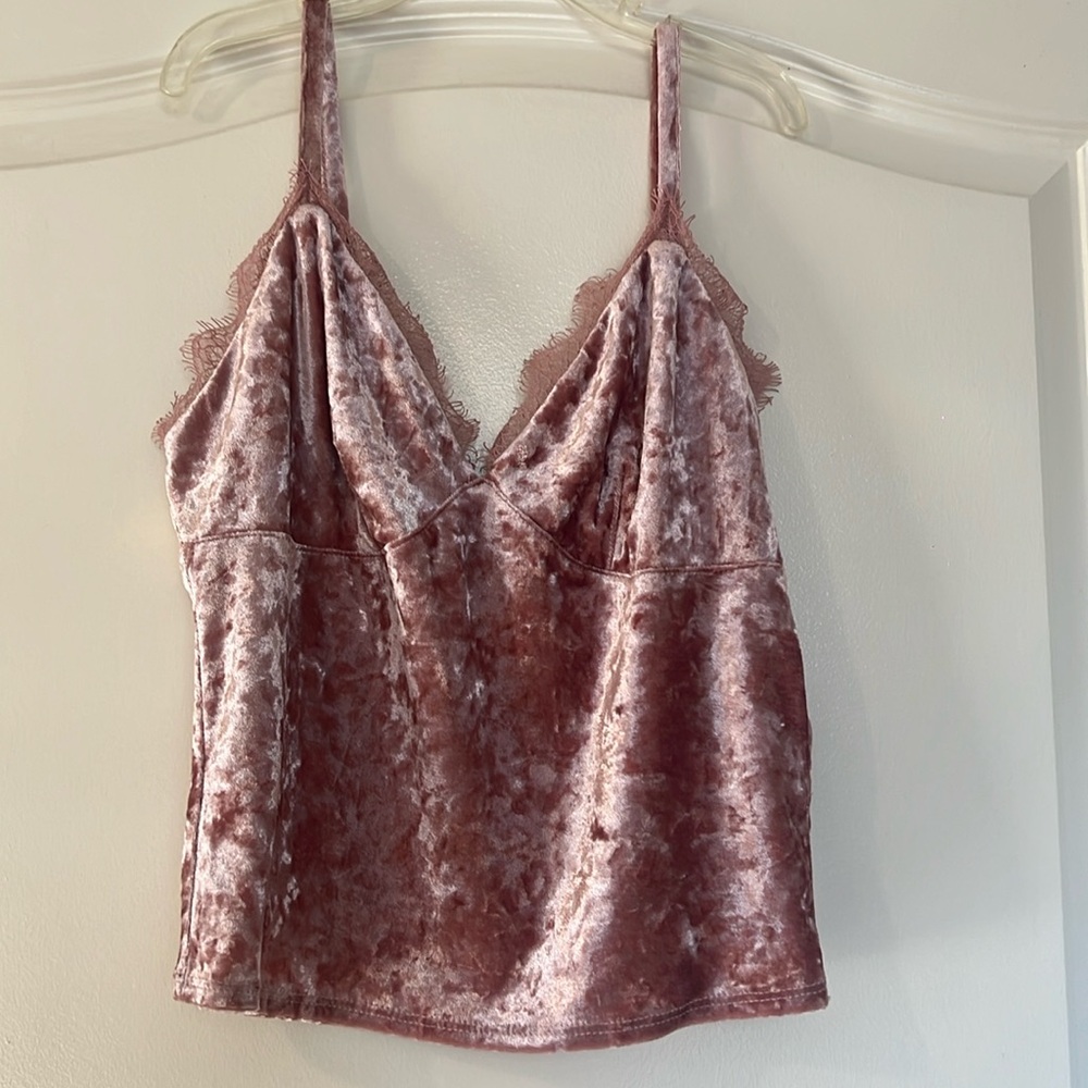 Pink Suede with Lace Top Going Out Top